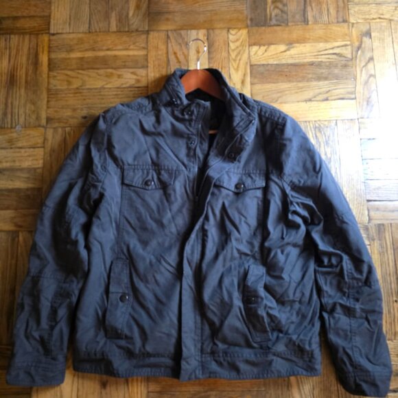 Vintage Kenneth Cole New York Mens Bomber Jacket ( L )Gray Full Zip Military EUC - Picture 7 of 7